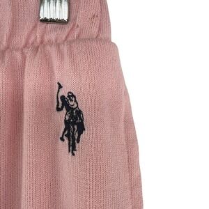 US Polo Assn Pink Knit Pajama Lounge‎ Pants Women S/M Elastic Waist Straight Leg